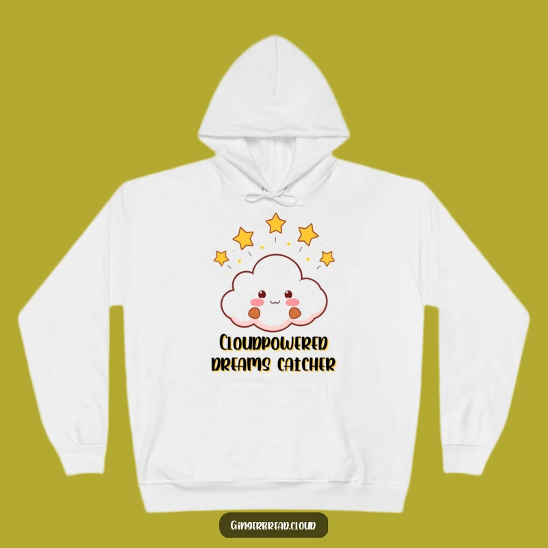 Cozy Funny Cloud Gingerbread Hoodie: Embrace Warmth with a Starry, Cheerful Design