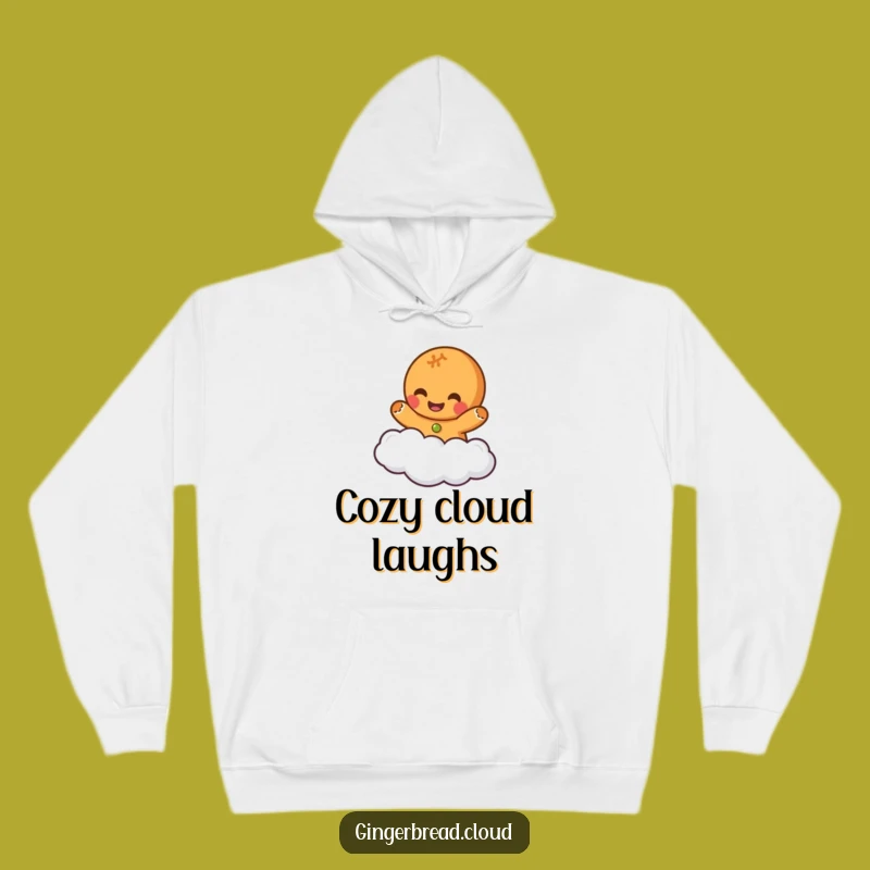 Cozy Funny Giggling Gingerbread Cloud Hoodie - Warm Comfort and Cheerful Vibes
