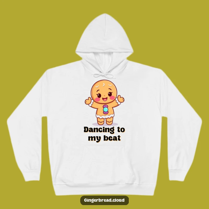 Cozy Funny Gingerbread Dancer Hoodie: Candy Buttons, Warm Moves Gift