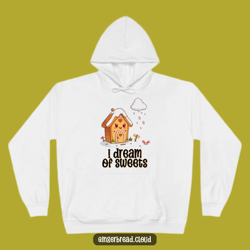 Cozy Funny Gingerbread House Hoodie: Candy Rain Dreams, Ultimate Humorous Gift