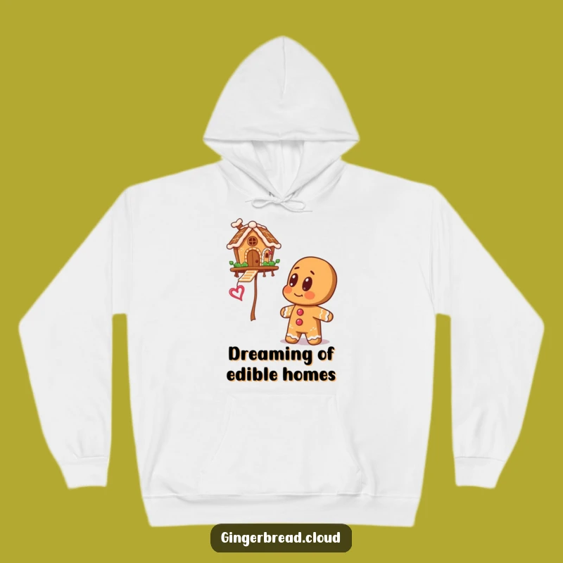Big Eyes Gingerbread Hoodie: Cozy Floating House Sweatshirt - Great Gift