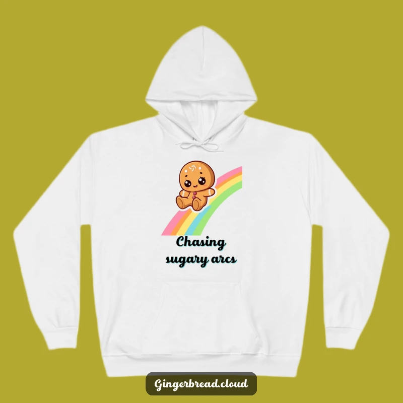 Funny Gingerbread Rainbow Slide Hoodie: Cozy Up with Cheerful, Colorful Vibes, Ideal Gift