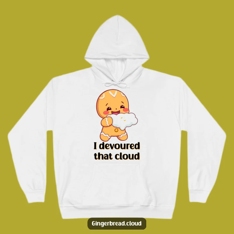 Cheerful Gingerbread Cloud Bite Hoodie: Cozy Cookie Sweatshirt - Great Gift