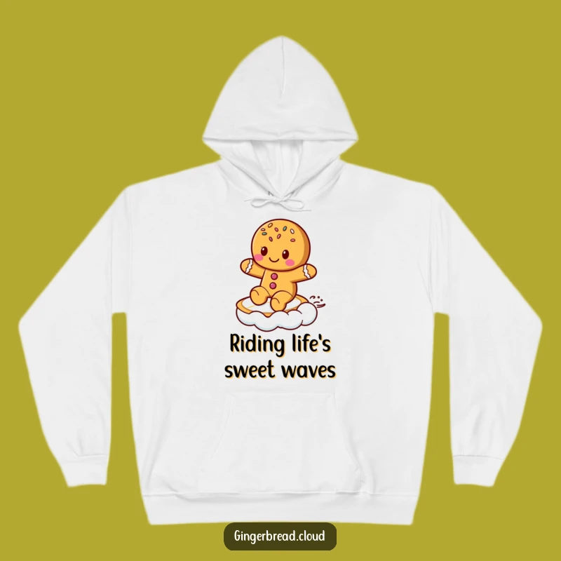 Funny Gingerbread Surf Hoodie: Cozy Cloud Surfer - Warm & Cool Funny Gift!