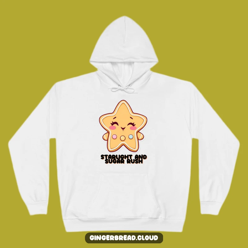 Cozy Funny Gingerbread Star Hoodie: Winking Warmth & Twinkling Style Gift
