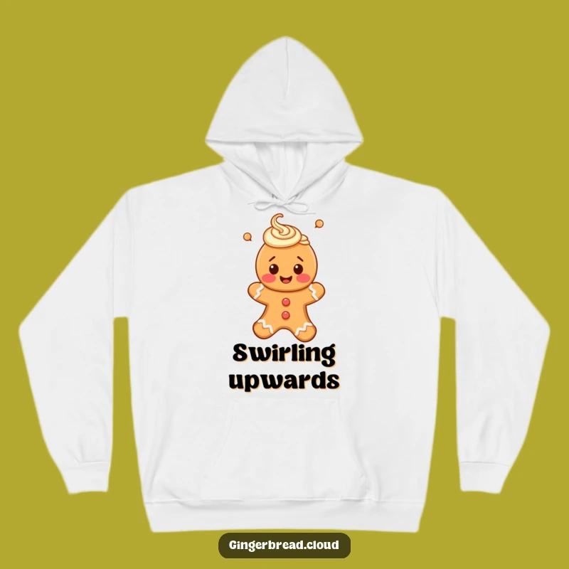 Cozy Funny Gingerbread Person Hoodie - Upward Float for Warm Comfort
