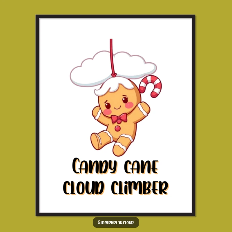 Playful Free Printable Wall Art: Candy Cane Cloud Fun Downloadable Decor