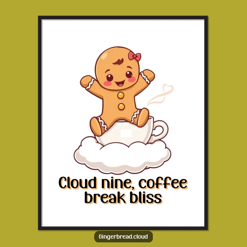 Free Printable Gingerbread Coffee Wall Art - Funny Downloadable Decor for a Whimsical Space!