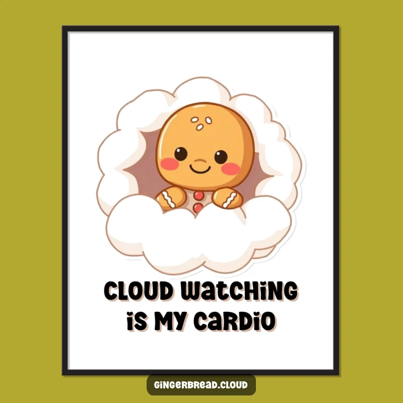 Funny Printable Wall Art: Free Downloadable Gingerbread Cloud Peek Decor