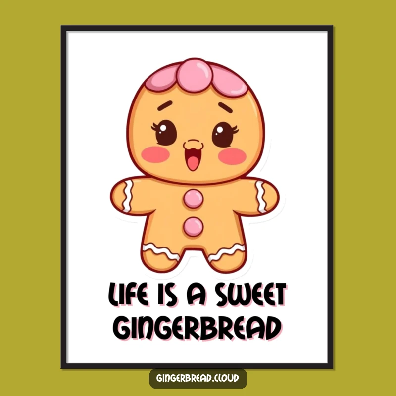 Free Printable Gingerbread Surprise Art: Funny Downloadable Poster for Cozy Decor