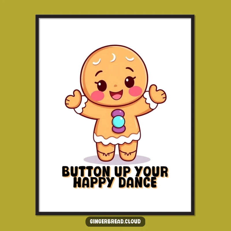 Free Printable Wall Art: Dancing Gingerbread Man - Funny Downloadable Decor!