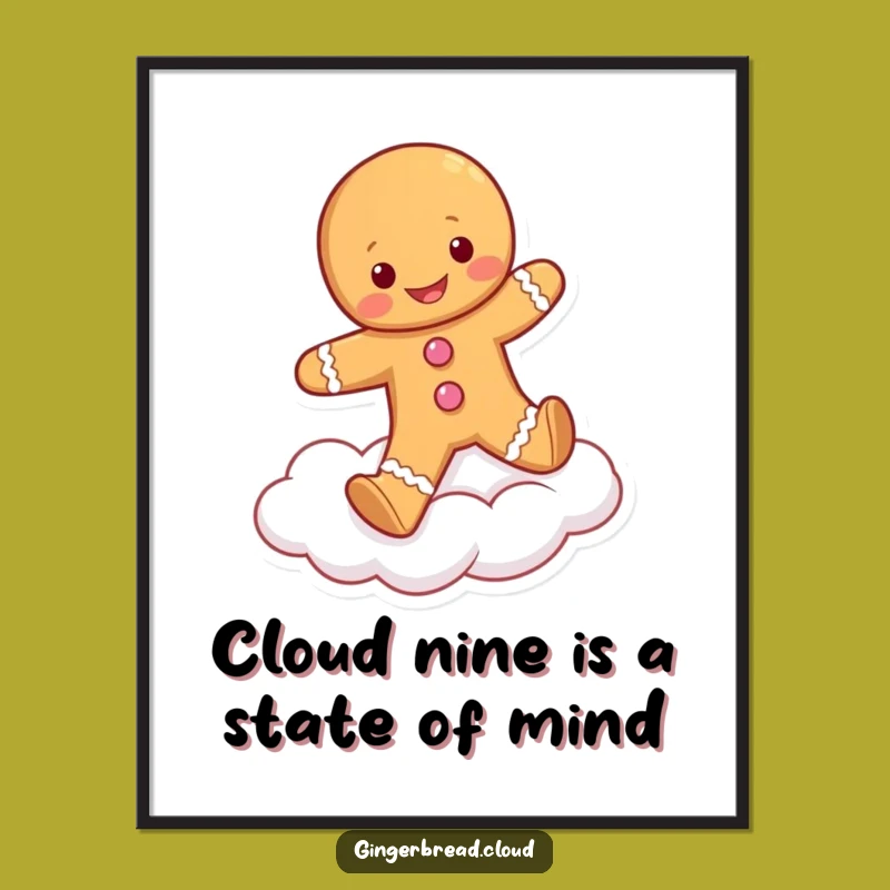 Free Printable Wall Art: Gingerbread Cloud Skipper, Funny Downloadable Art for Home!