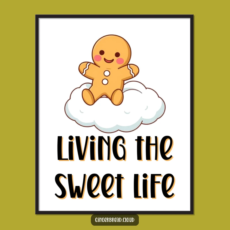 Funny Free Printable Wall Art: Gingerbread Cloud Dream Downloadable