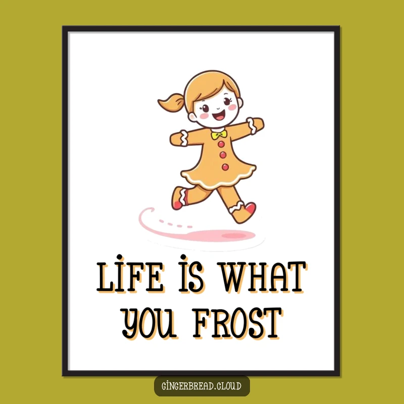 Funny Free Printable Wall Art: Gingerbread Woman Frosting Trail Downloadable Art