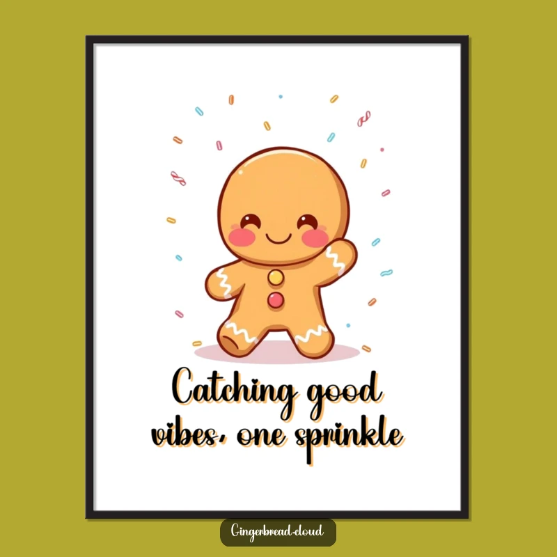 Funny Printable Wall Art: Free Downloadable Gingerbread Sprinkle Catch Decor