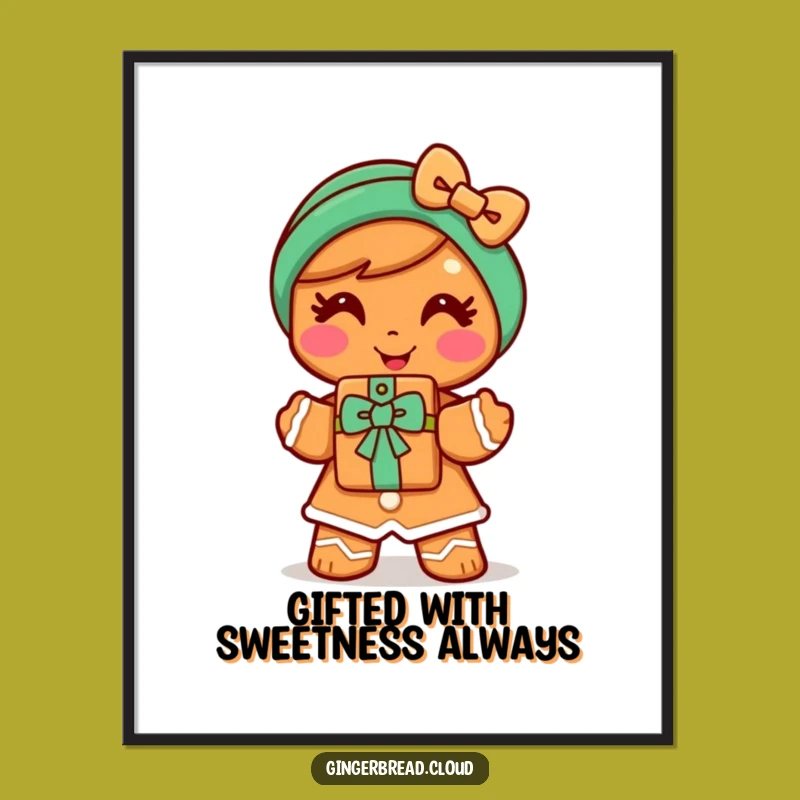 Free Printable Gingerbread Woman Wall Art: Whimsical Gift Giver!