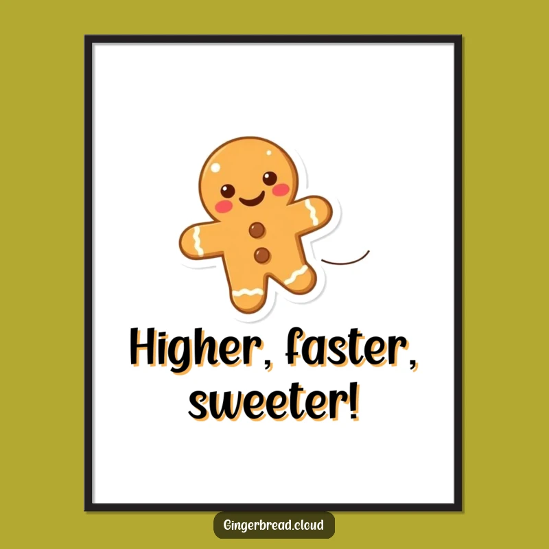 Free Printable Wall Art: Gingerbread Wind Rider, Funny Downloadable Art for Home!