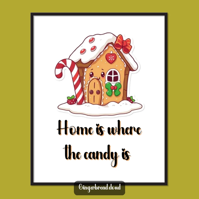 Funny Free Printable Wall Art: Gingerbread House Peek Downloadable Art