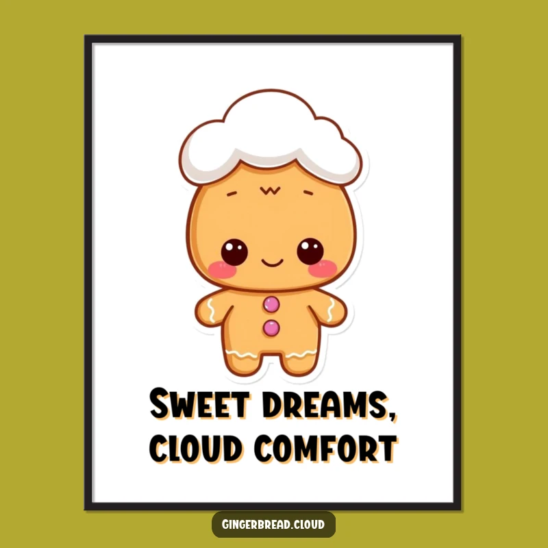 Free Printable Gingerbread Cloud Hat Wall Art - Funny Downloadable Decor for a Dreamy Space!