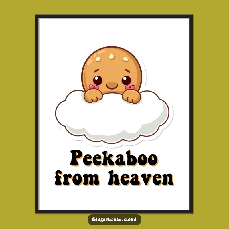 Whimsical Wall Art: Peekaboo Gingerbread Cloud Free Printable Decor