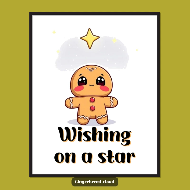 Free Printable Wall Art: Starry Eyed Gingerbread Whimsical Decor Downloadable
