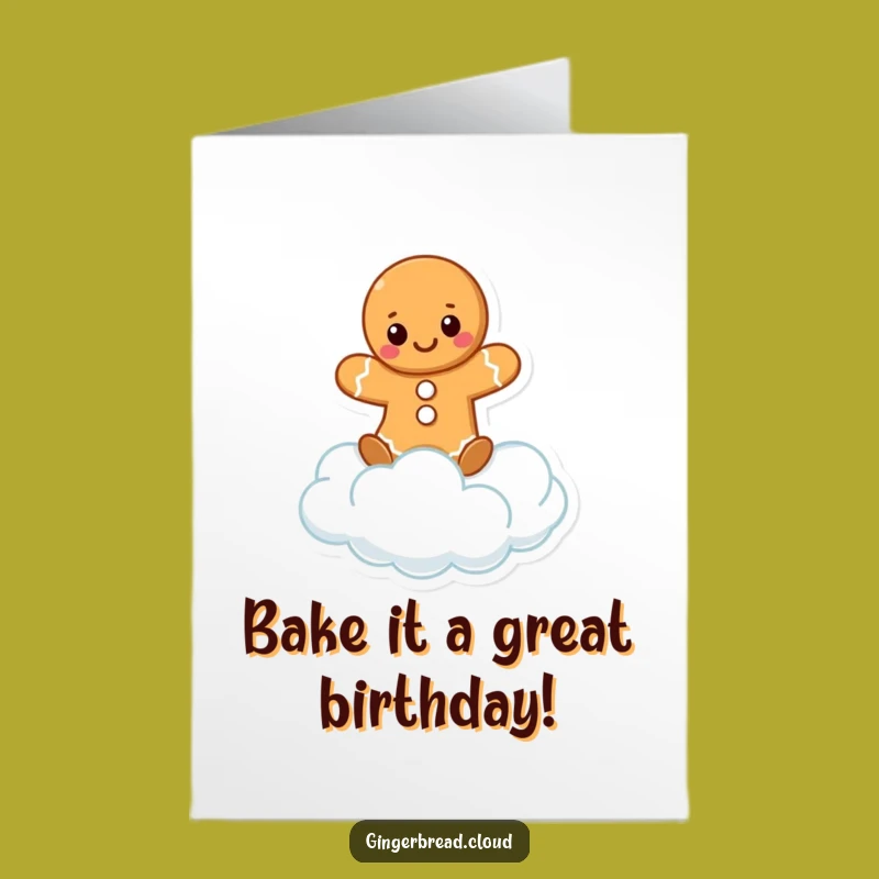 Free Printable Birthday Card: Gingerbread Cloud Balance, Funny Downloadable Gift