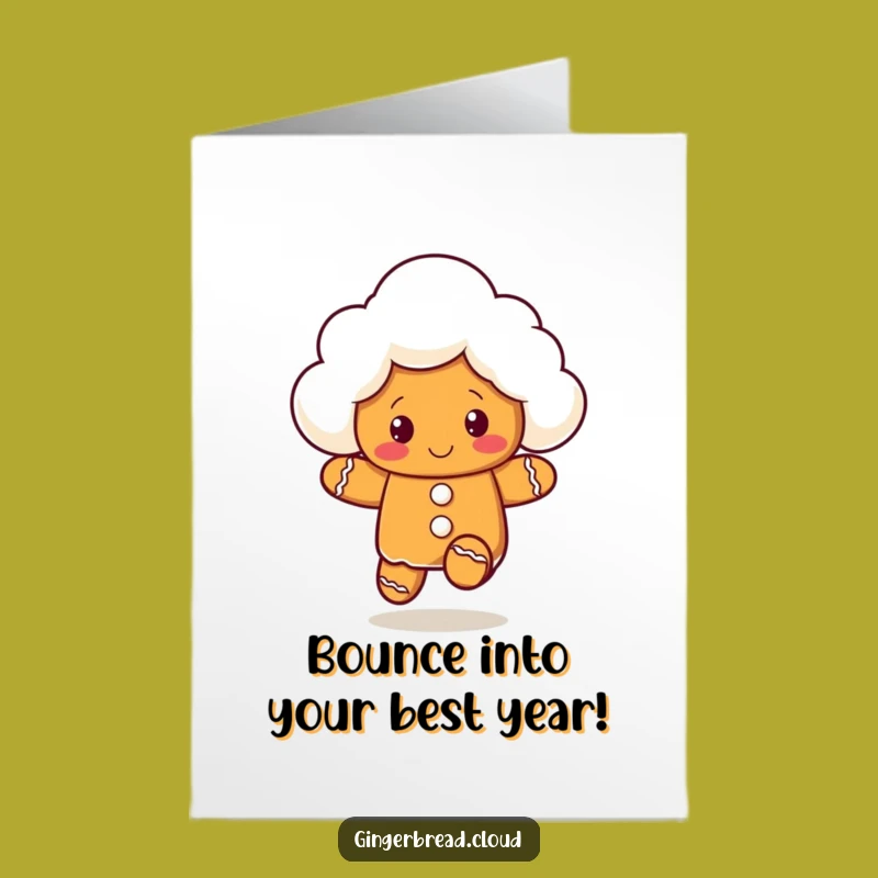 Free Printable Birthday Card: Playful Gingerbread Cloud Character - Fun Downloadable Gift