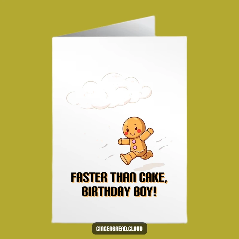 Free Printable Birthday Card: Funny Gingerbread Runner Design - Downloadable Gift!