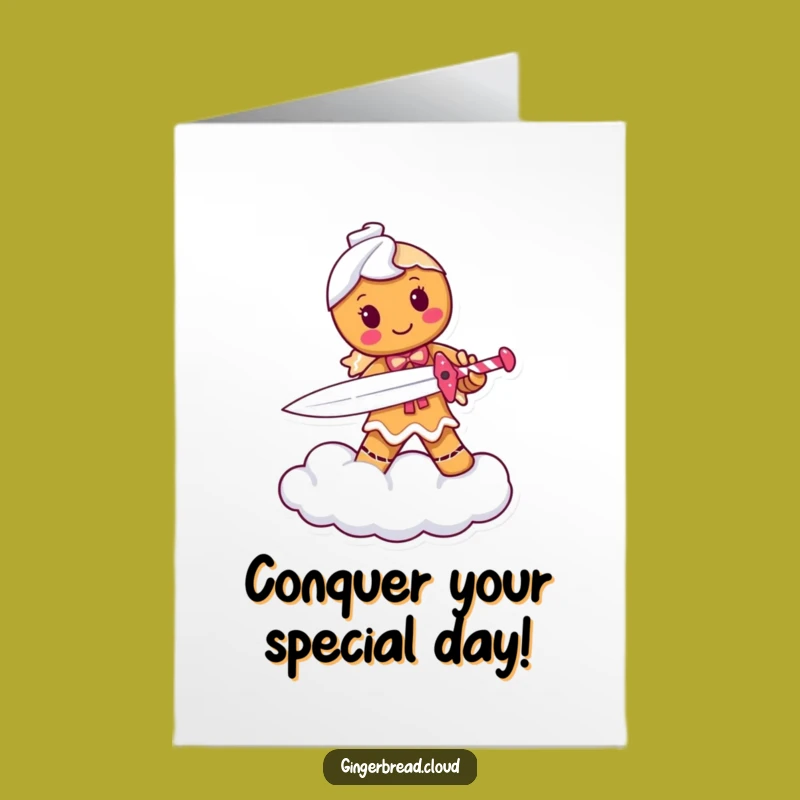 Free Printable Birthday Card: Gingerbread Knight Funny Downloadable Gift for Him