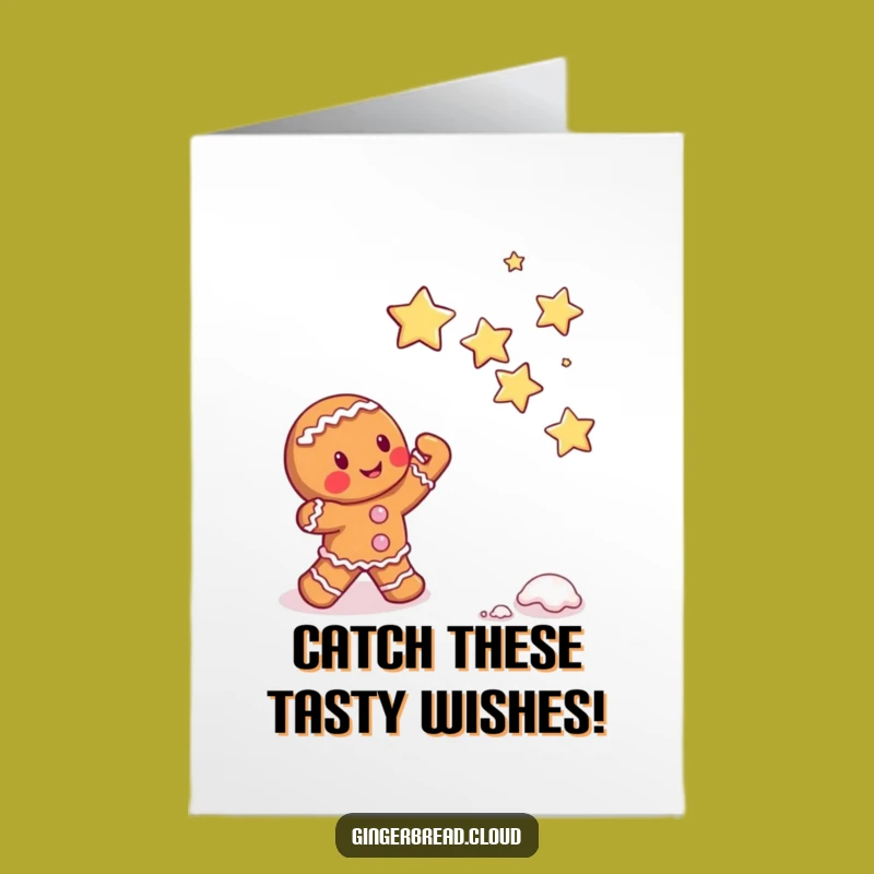 Free Printable Birthday Card: Gingerbread Star Catcher - Funny Downloadable Gift