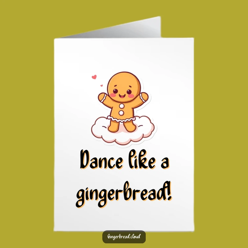 Free Printable Gingerbread Cloud Dancer Birthday Card: Funny Joyful Downloadable Gift