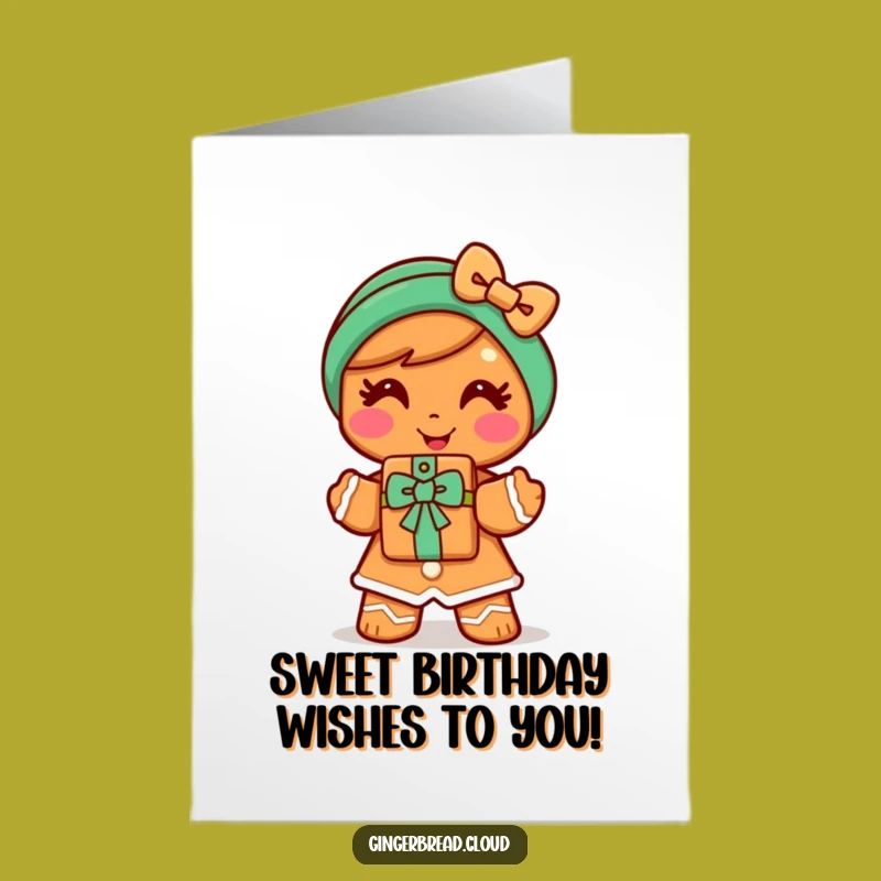 Free Printable Gingerbread Woman Birthday Card: Cookie Gift Fun!