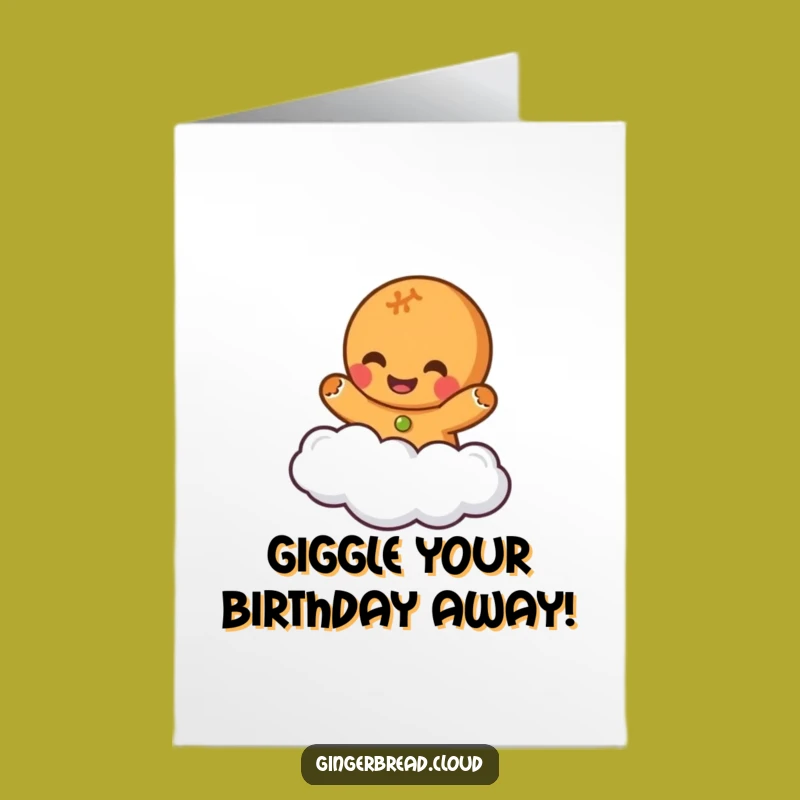 Free Printable Birthday Card: Giggling Gingerbread Cloud - Funny Downloadable Delight