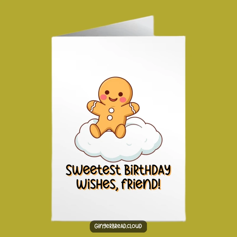 Free Printable Birthday Card: Gingerbread Cloud Dream Downloadable Gift