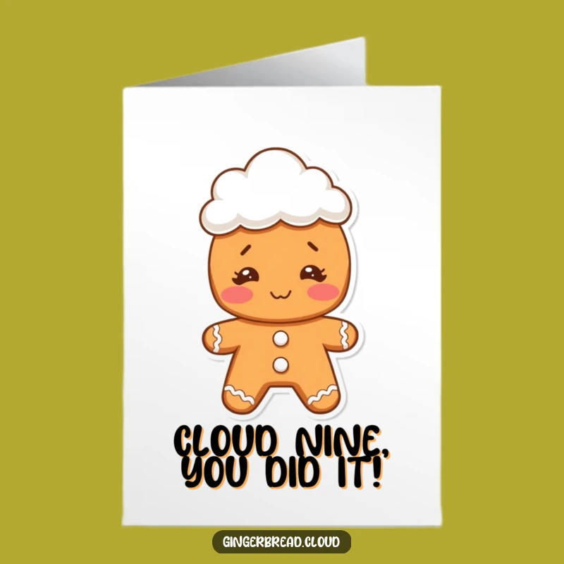 Funny Free Printable Congrats Card: Gingerbread Cloud Hat - Instant Download Celebration