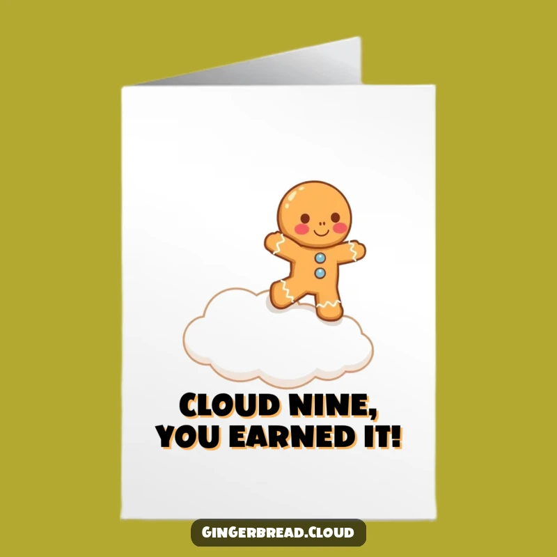 Free Printable Congrats Card: Gingerbread Man Cloud Hop - Amusing Downloadable