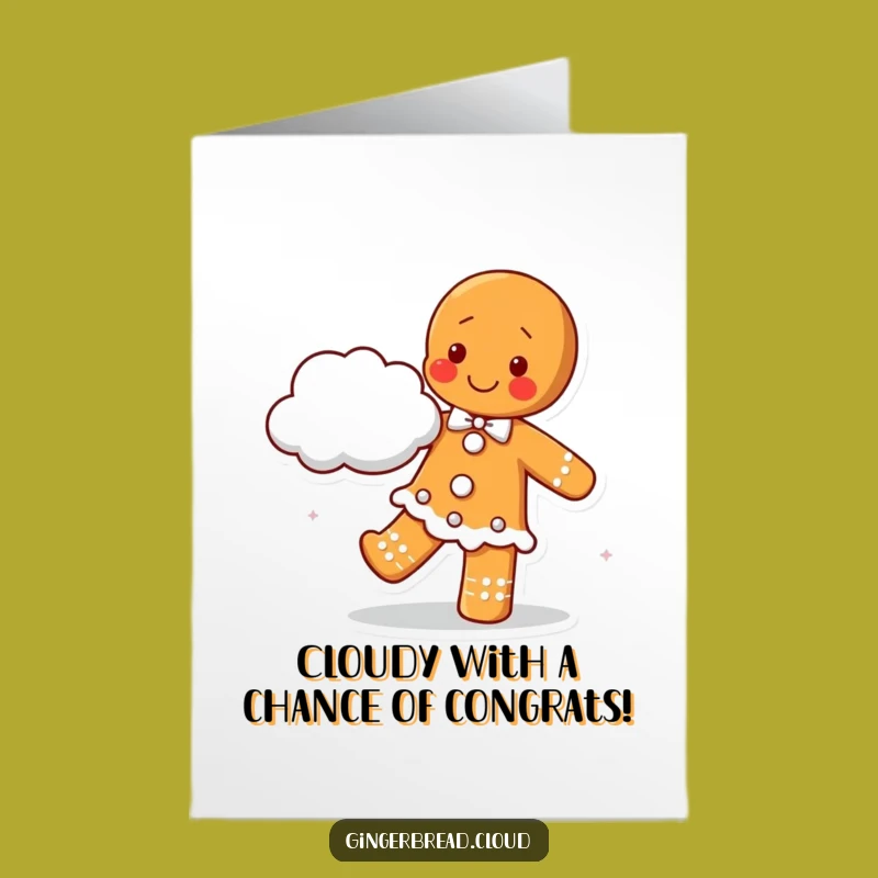 Happy Free Printable Congrats Card: Gingerbread Cloud Dance - Celebrate Your Success