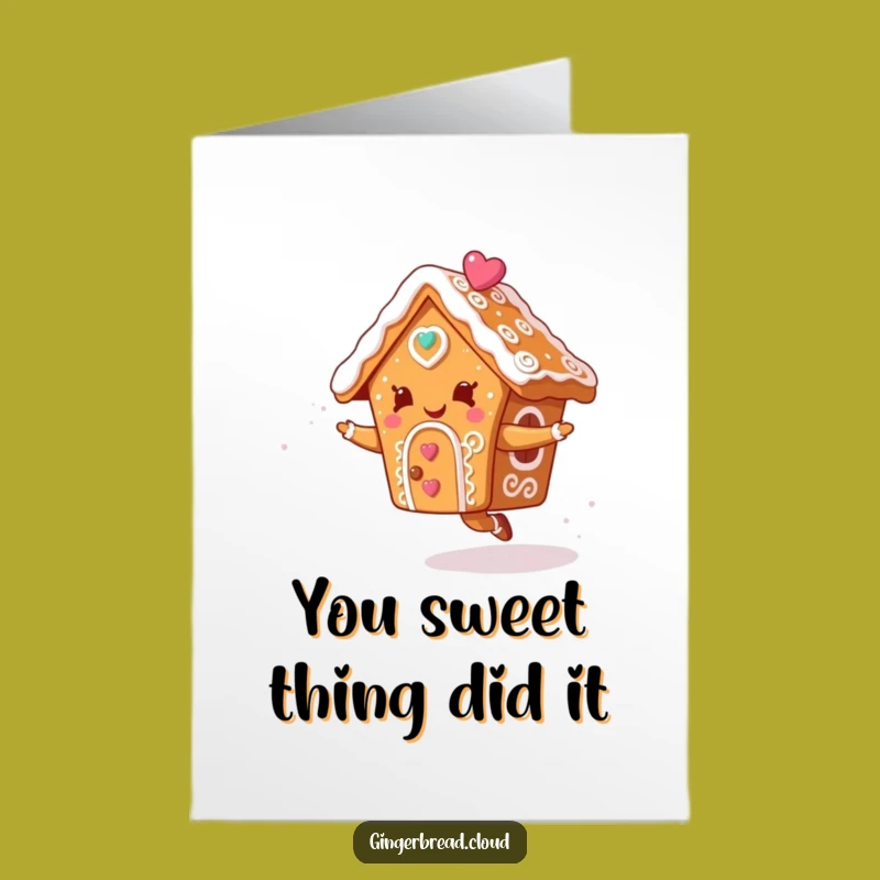 Congrats Printable Card: Joyful Gingerbread House Free Downloadable Party Gift