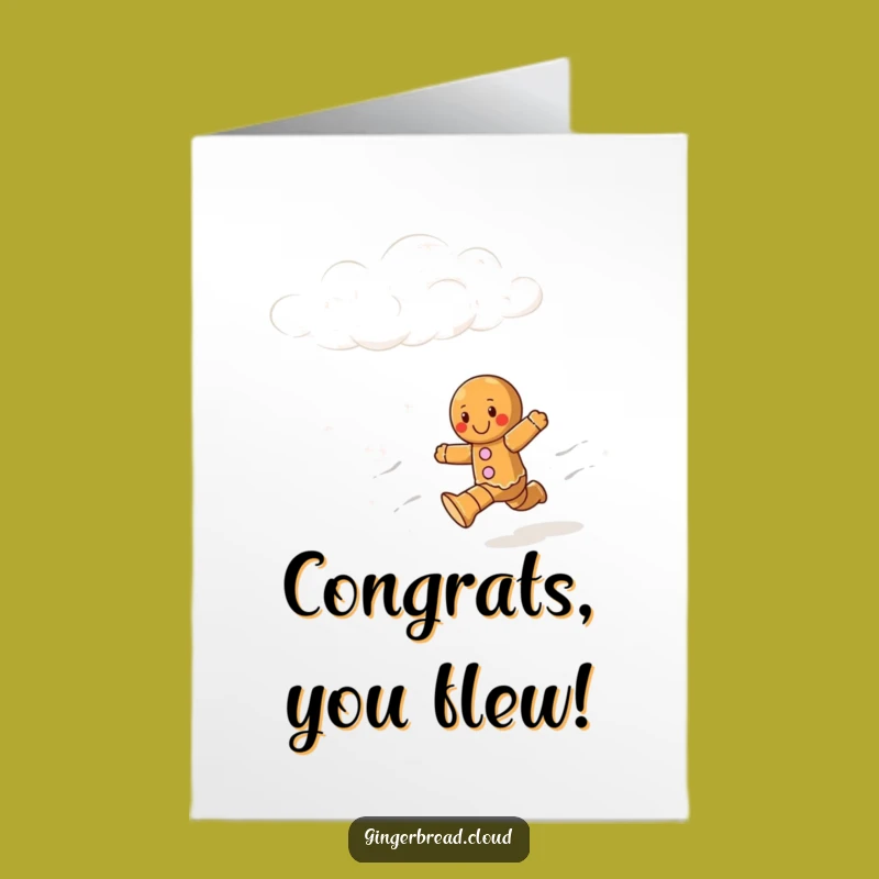 Free Printable Congrats Card: Gingerbread Sky Runner - Instant Downloadable Gift!