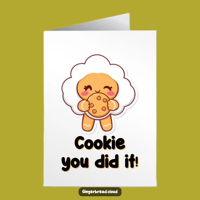 Free Printable Congrats Card: Gingerbread Cloud Offers Cookie & Wink - DIY Celebration