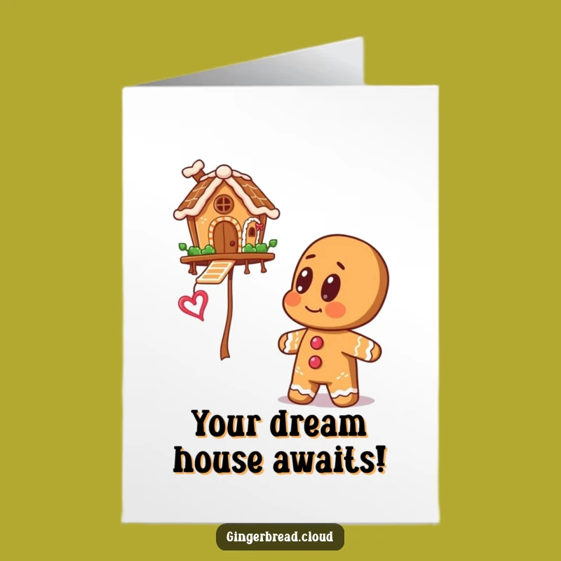 Dreamy Free Printable Congrats Card: Gingerbread Floating House - Celebrate Aspirations
