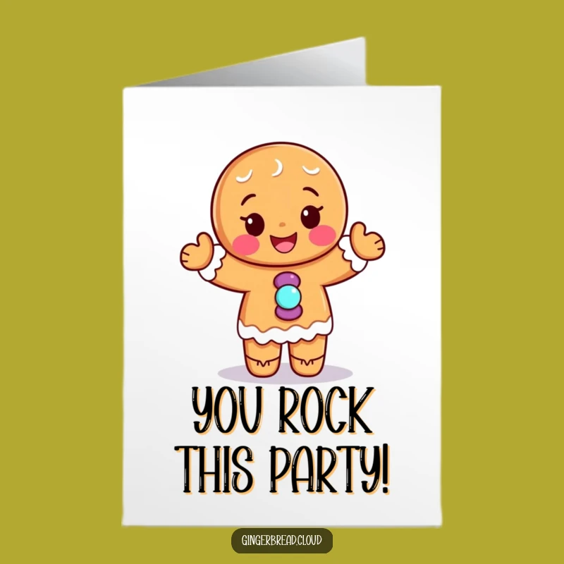 Free Printable Congrats Card: Dancing Gingerbread - Funny Downloadable Gift!