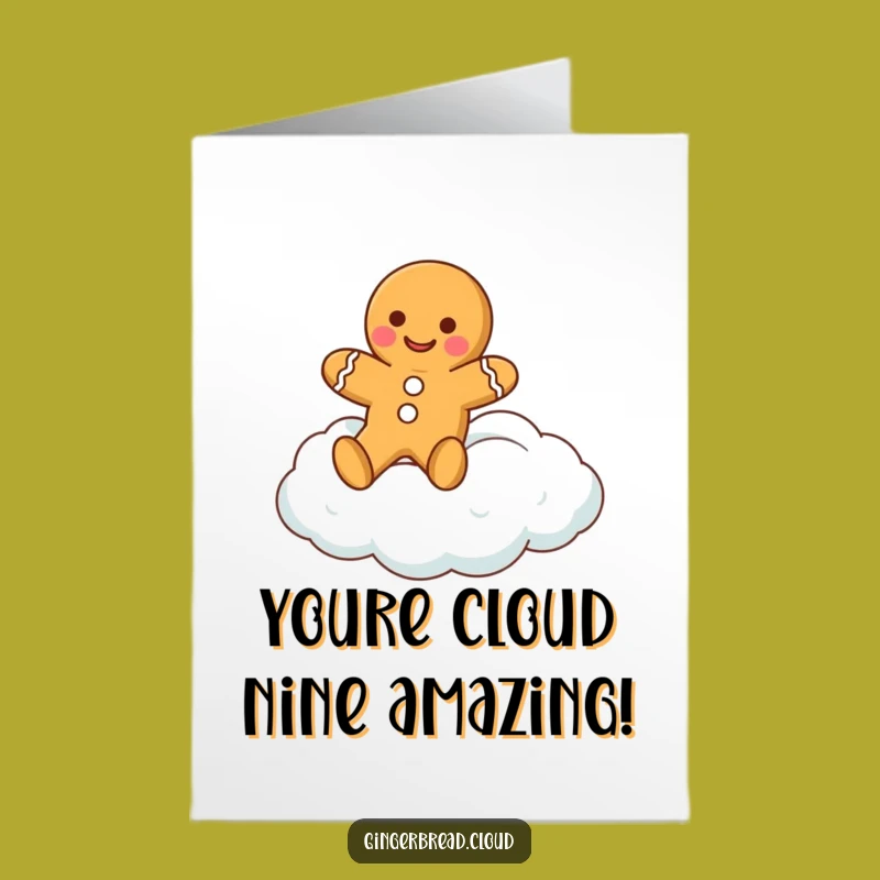 Free Printable Congrats Card: Gingerbread Cloud Float Downloadable