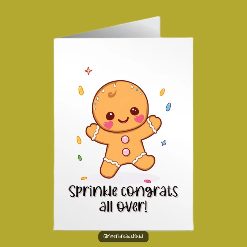 Free Printable Congrats Card: Gingerbread Sprinkles Rain - Sweet Success Download
