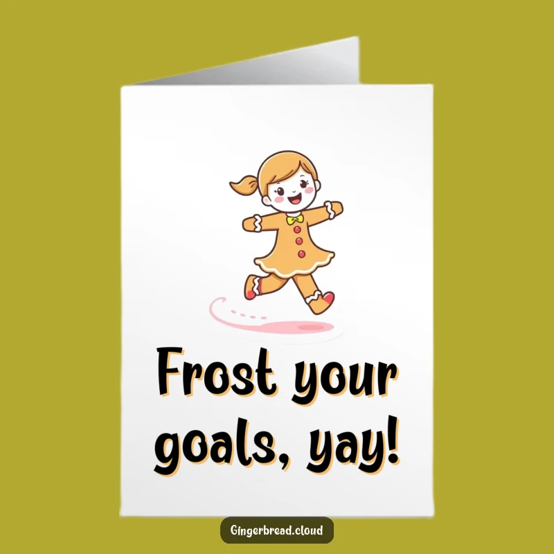 Free Printable Congrats Card: Gingerbread Woman Frosting Trail Funny Downloadable Gift
