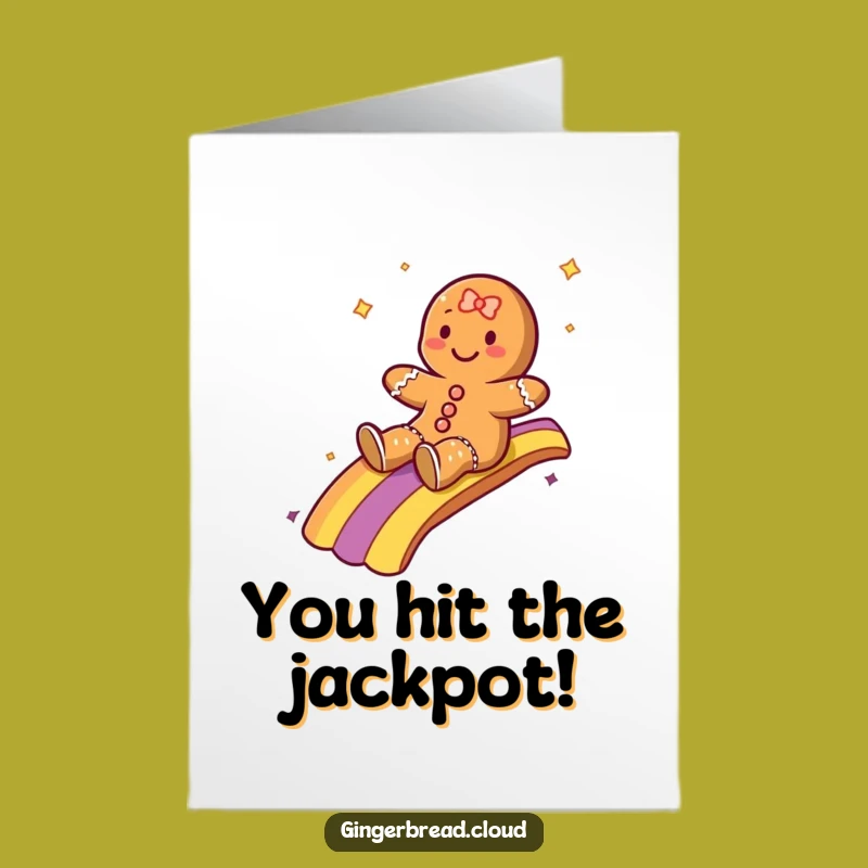 Free Printable Congrats Card: Rainbow Gingerbread Rider, Funny Downloadable Celebration!