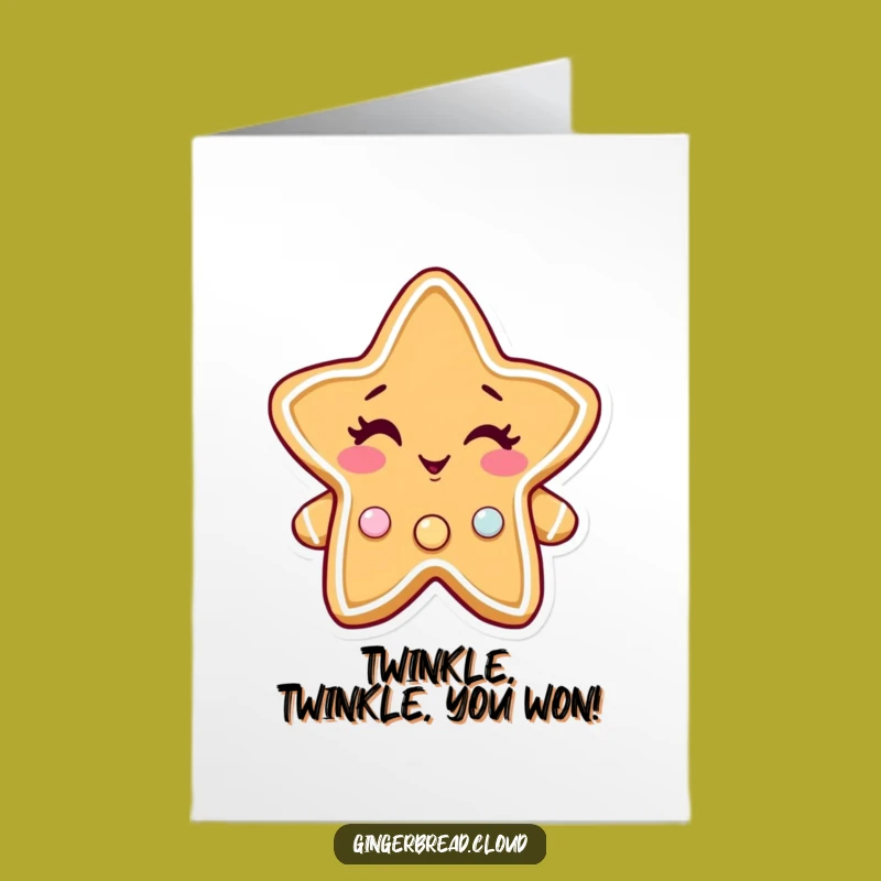 Free Printable Congrats Card: Winky Gingerbread Star Funny Downloadable Gift