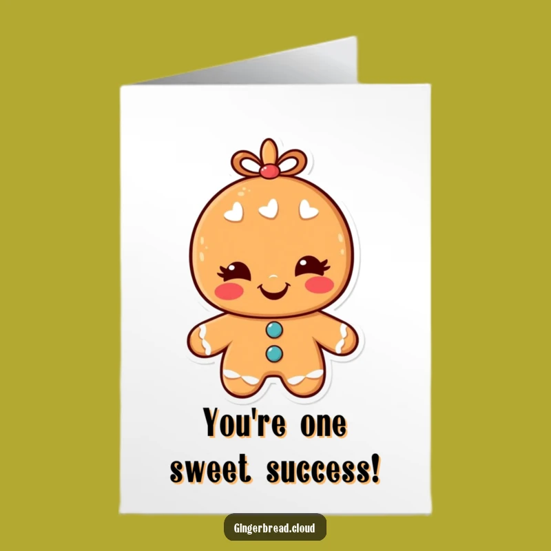 Free Printable Congratulations Card: Winking Gingerbread Man - Joyful Downloadable Gift!