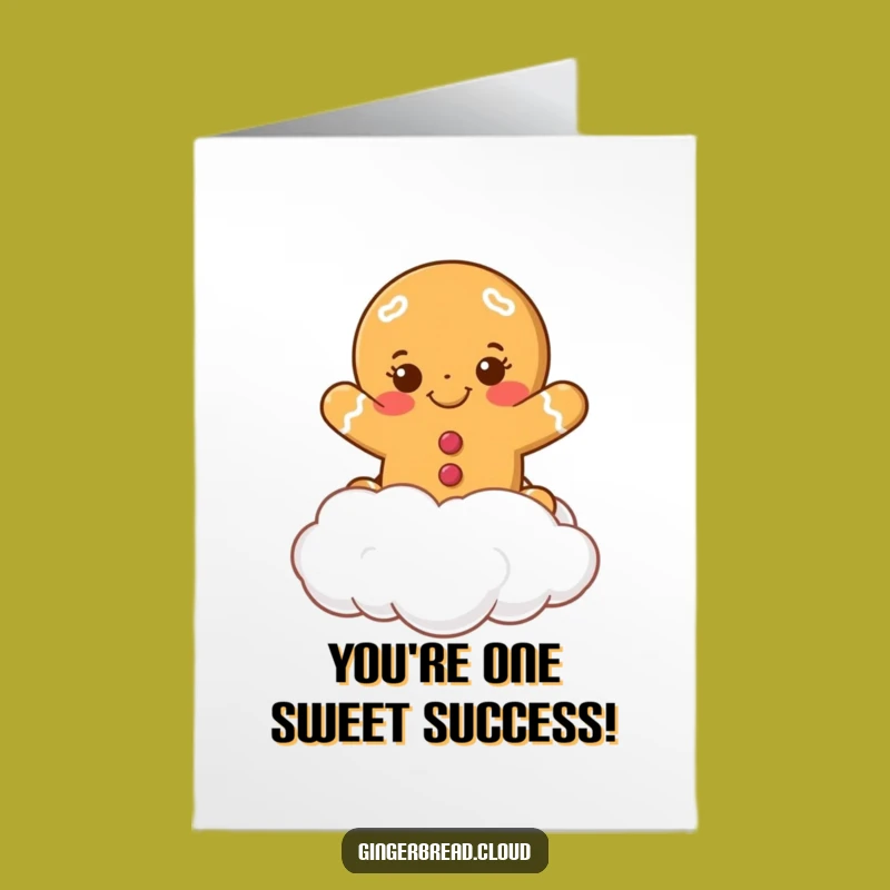 Free Printable Gingerbread Congrats Card - Cloud Leap Success Humor
