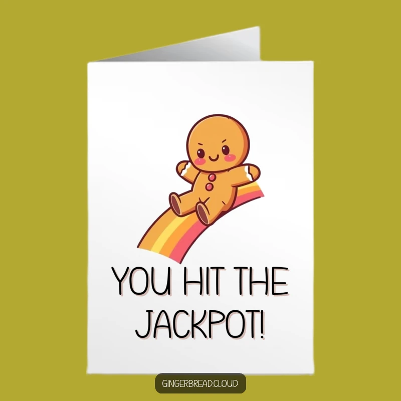 Free Printable Gingerbread Congrats Card - Rainbow Slide Success Humor